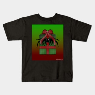 Christmas Present Spider (Plain/Background) Kids T-Shirt